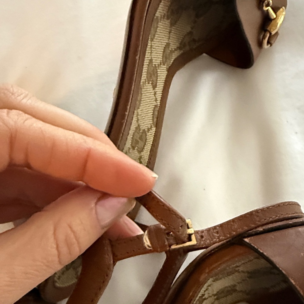 Gucci Brown Leather Horsebit Heeled Sandals - Picture 6 of 6